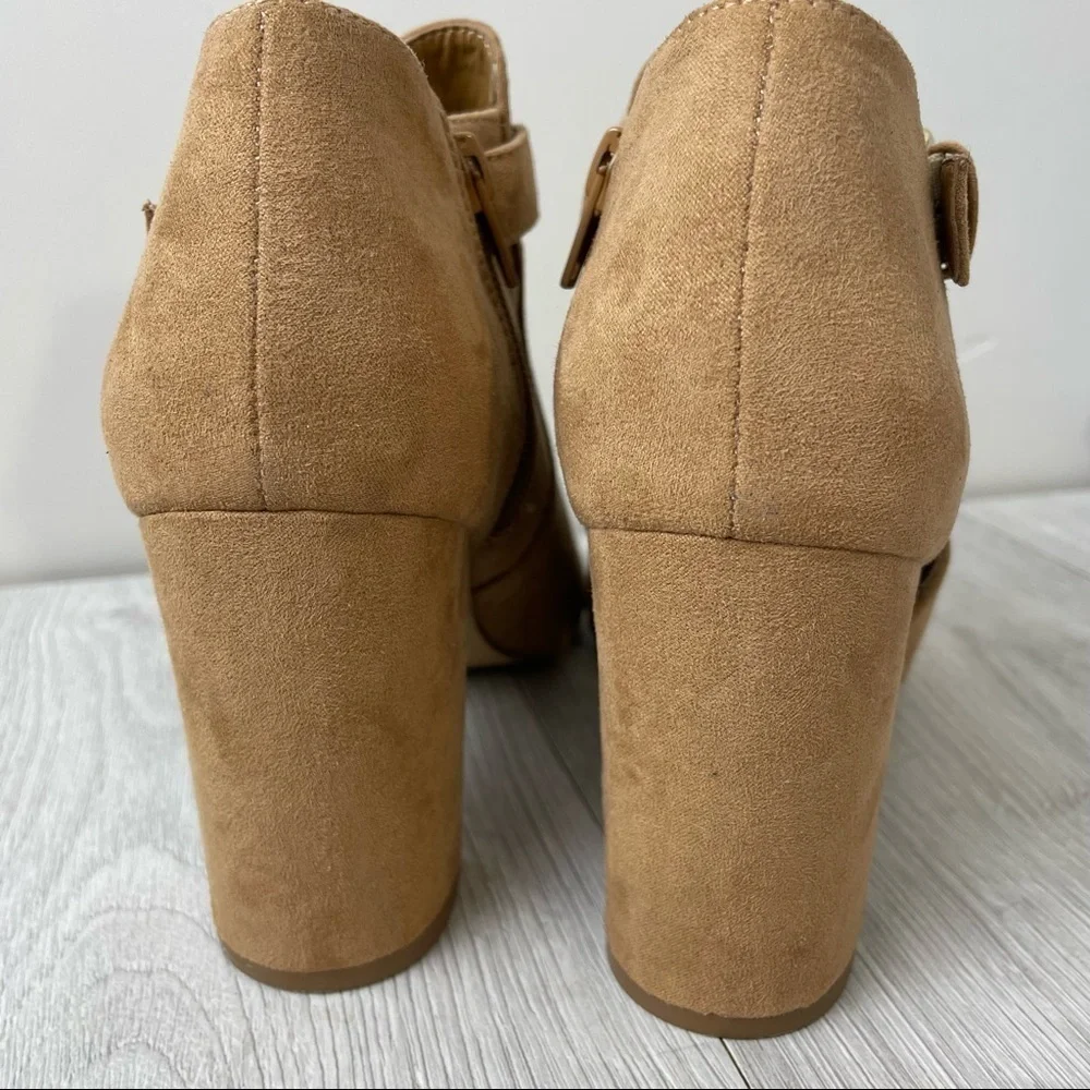 14th & Union Peep Toe Block Heel Booties Size 5.5 - Picture 8 of 9